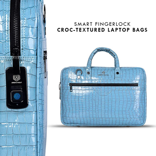 Croc-Textured Fingerlock Smart Laptop Bag
