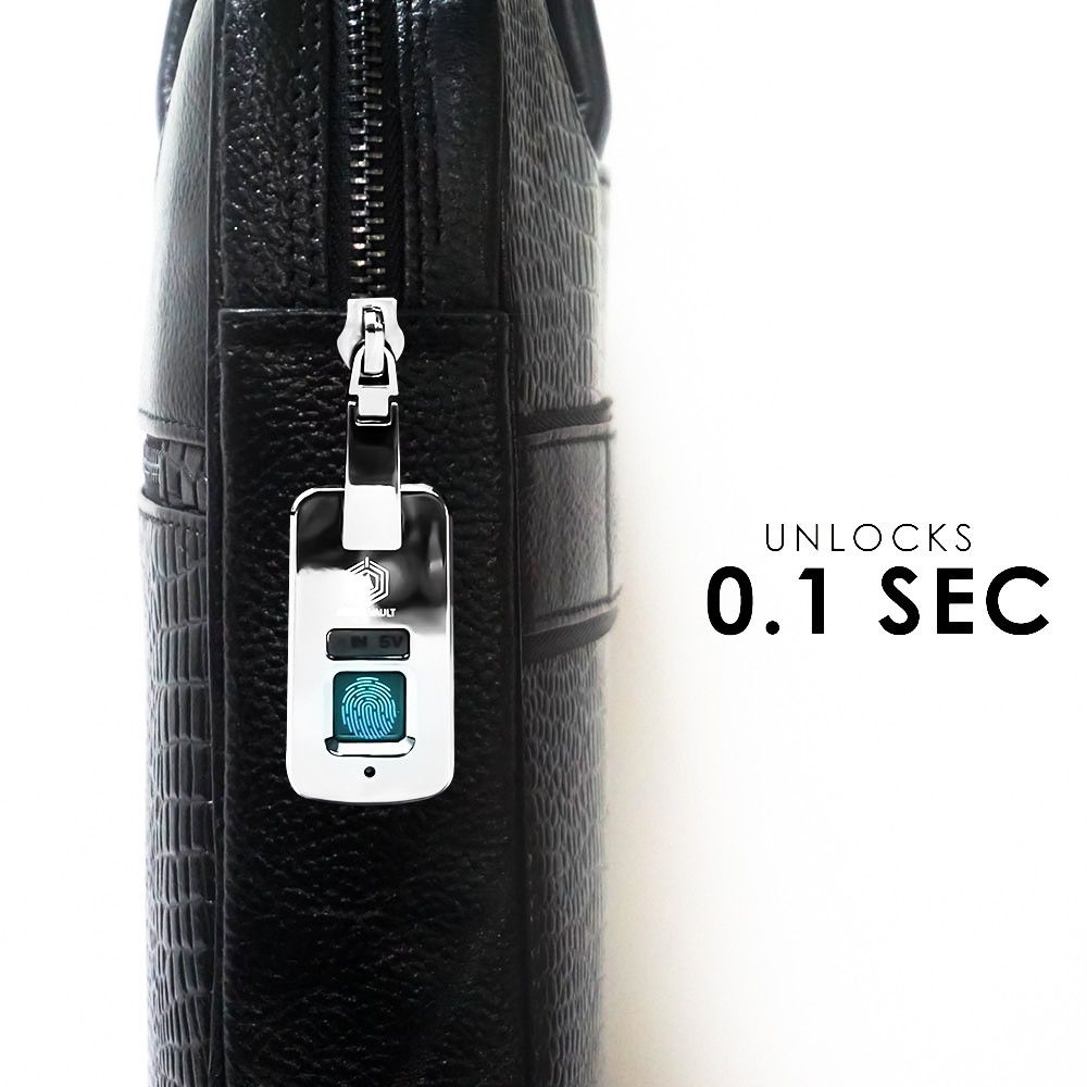 Croc-Textured Fingerlock Smart Leather Laptop Bag