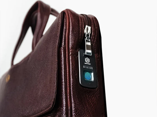 Fingerlock Smart Leather Laptop Bag 
