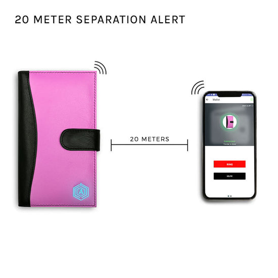 smart wallet for women 20 m seperation alert 